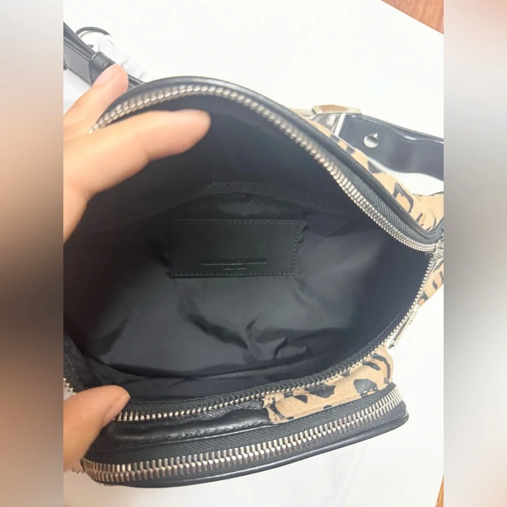 Alexander Wang Lambskin Suede Leopard Attica Belt Bag Black - Picture 5 of 10